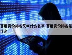 百度竞价排名又叫什么名字 百度竞价排名是什么