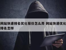 网站快速排名优化报价怎么弄 网站快速优化排名怎样