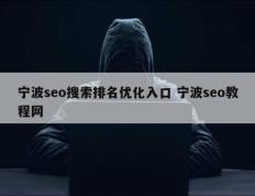 宁波seo搜索排名优化入口 宁波seo教程网