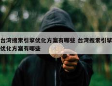 台湾搜索引擎优化方案有哪些 台湾搜索引擎优化方案有哪些