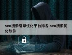 seo搜索引擎优化平台排名 seo搜索优化软件