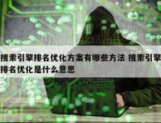 搜索引擎排名优化方案有哪些方法 搜索引擎排名优化是什么意思