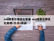 seo搜索引擎优化答案 seo搜索引擎优化原理+方法+实战