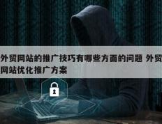 外贸网站的推广技巧有哪些方面的问题 外贸网站优化推广方案