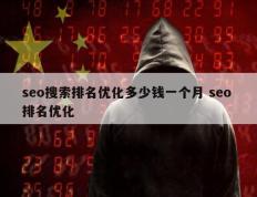 seo搜索排名优化多少钱一个月 seo 排名优化