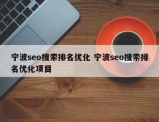 宁波seo搜索排名优化 宁波seo搜索排名优化项目