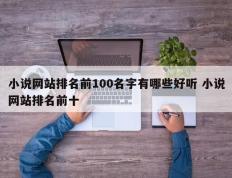 小说网站排名前100名字有哪些好听 小说网站排名前十