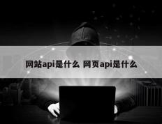 网站api是什么 网页api是什么