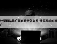 外贸网站推广渠道分析怎么写 外贸网站的推广