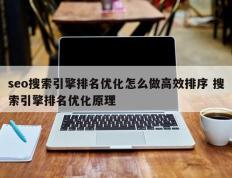 seo搜索引擎排名优化怎么做高效排序 搜索引擎排名优化原理