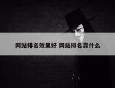 网站排名效果好 网站排名靠什么