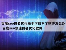 百度seo排名优化助手下载不了软件怎么办 百度seo快速排名优化软件