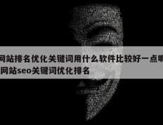 网站排名优化关键词用什么软件比较好一点呢 网站seo关键词优化排名