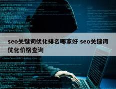 seo关键词优化排名哪家好 seo关键词优化价格查询