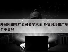 外贸网络推广公司名字大全 外贸网络推广哪个平台好