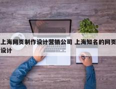 上海网页制作设计营销公司 上海知名的网页设计