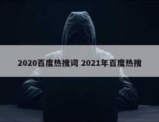 2020百度热搜词 2021年百度热搜