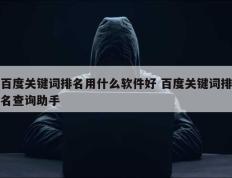 百度关键词排名用什么软件好 百度关键词排名查询助手