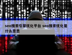 seo搜索引擎优化平台 seo搜索优化是什么意思