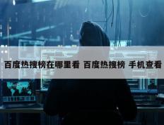 百度热搜榜在哪里看 百度热搜榜 手机查看