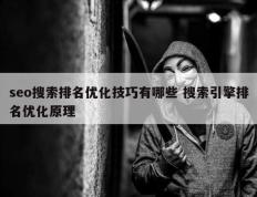 seo搜索排名优化技巧有哪些 搜索引擎排名优化原理