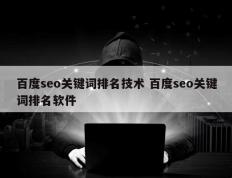 百度seo关键词排名技术 百度seo关键词排名软件