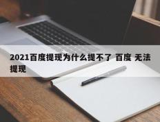 2021百度提现为什么提不了 百度 无法提现