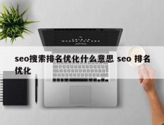 seo搜索排名优化什么意思 seo 排名优化