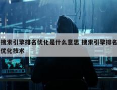 搜索引擎排名优化是什么意思 搜索引擎排名优化技术