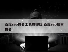 百度seo排名工具在哪找 百度seo搜索排名