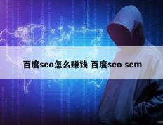 百度seo怎么赚钱 百度seo sem