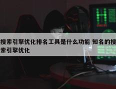 搜索引擎优化排名工具是什么功能 知名的搜索引擎优化