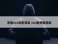 百度seo动态渲染 seo服务端渲染