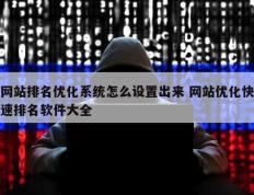 网站排名优化系统怎么设置出来 网站优化快速排名软件大全