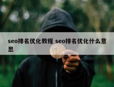 seo排名优化教程 seo排名优化什么意思