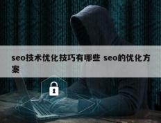 seo技术优化技巧有哪些 seo的优化方案