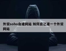 外贸soho自建网站 如何自己建一个外贸网站