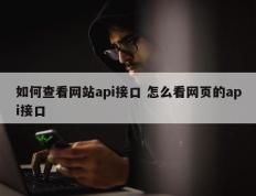 如何查看网站api接口 怎么看网页的api接口