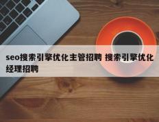 seo搜索引擎优化主管招聘 搜索引擎优化经理招聘