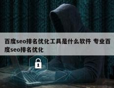 百度seo排名优化工具是什么软件 专业百度seo排名优化