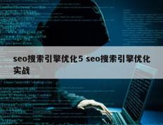 seo搜索引擎优化5 seo搜索引擎优化实战