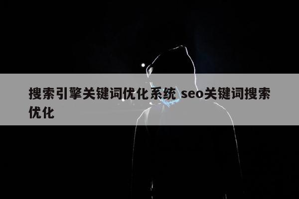 搜索引擎关键词优化系统 seo关键词搜索优化