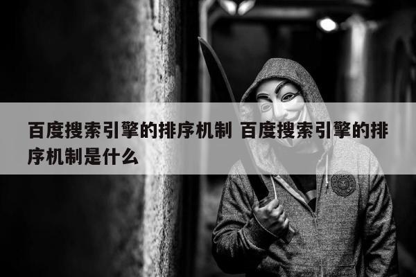 百度搜索引擎的排序机制 百度搜索引擎的排序机制是什么