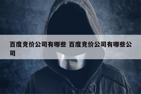 百度竞价公司有哪些 百度竞价公司有哪些公司