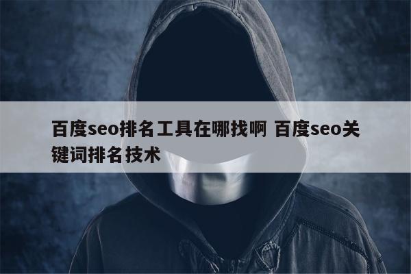 百度seo排名工具在哪找啊 百度seo关键词排名技术