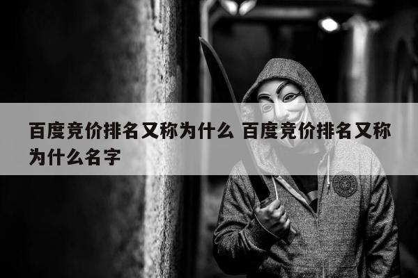 百度竞价排名又称为什么 百度竞价排名又称为什么名字