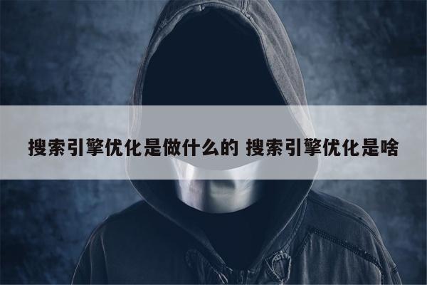 搜索引擎优化是做什么的 搜索引擎优化是啥