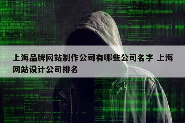 上海品牌网站制作公司有哪些公司名字 上海网站设计公司排名