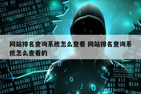 网站排名查询系统怎么查看 网站排名查询系统怎么查看的