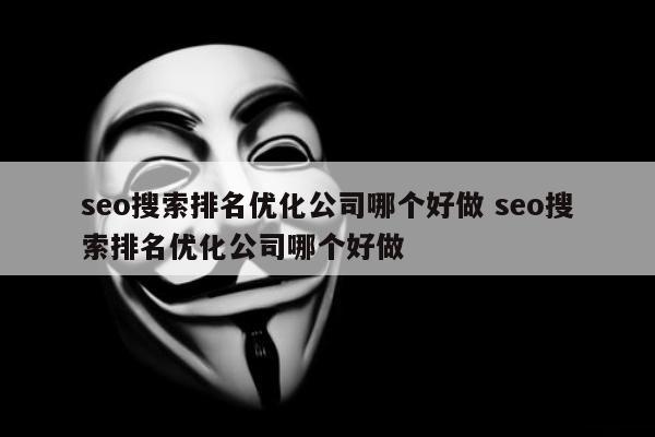 seo搜索排名优化公司哪个好做 seo搜索排名优化公司哪个好做